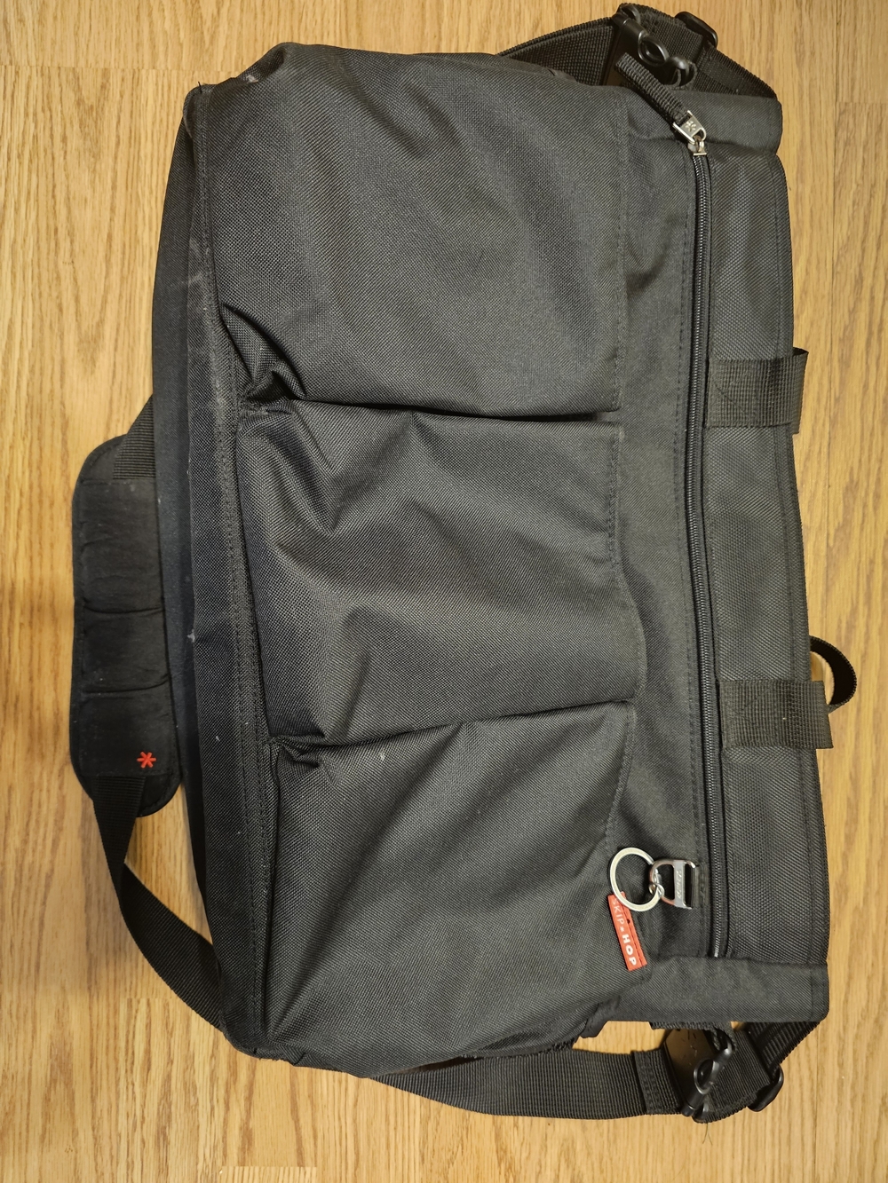 Skip Hop Black Large Diaper Bag with Multiple Front Pockets